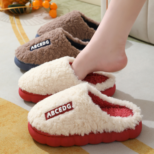 Thick-Soled Winter Thermal Home Wear Women‘s Shoes Thickened Furry Couple Cotton Slippers Men‘s Dormitory Can Be Worn outside Comfortable Shoes