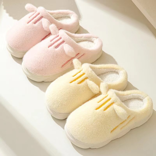 A396 Thick Bottom Ear Style Cotton Slippers