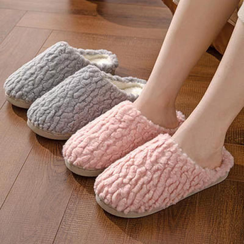 A329 Irregular Line Clause Cotton Slippers