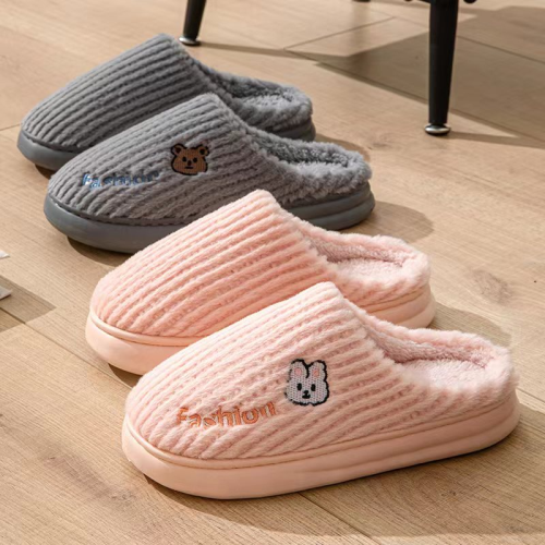 A346 Thick Stripes Cotton Slippers