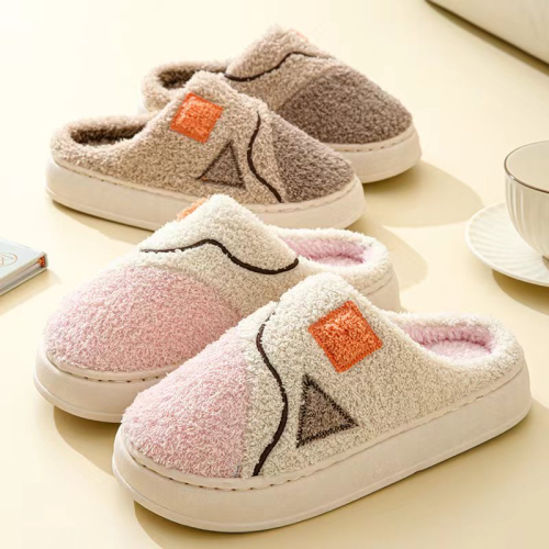 A312 Stitching Two-Tone Cotton Slippers