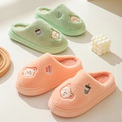 A358 Cute Bear Cotton Slippers