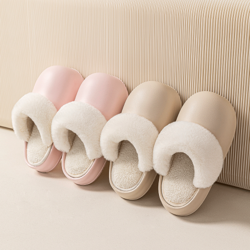 Detachable Cotton Slippers Women‘s Winter Indoor Home 2023 New Thick Bottom Non-Slip Warm Waterproof Slippers Women‘s Winter