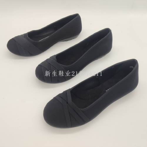 women‘s cloth shoes pumps low-cut flat shoes breathable mom shoes soft bottom black work shoes work shoes