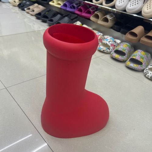 Hot Red Boots Santa Claus Rain Boots Wood Eva Rubber and Plastic Internet Hot Shoes Non-Slip Wear-Resistant Double-Layer Shoes