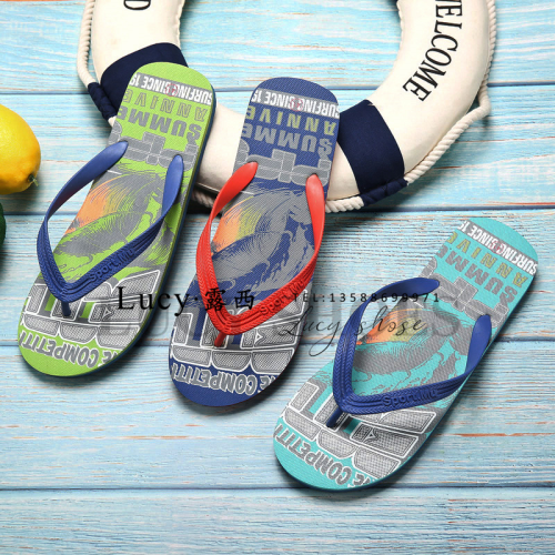 2023 spot cross-border e-commerce live broadcast popular flip-flops beach slippers flip-flops men‘s outdoor slippers sandals