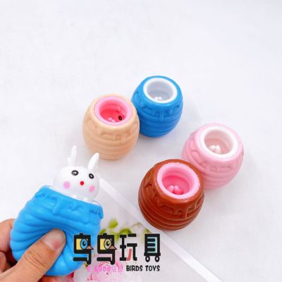 Cross-Border Hot Selling Squeeze Bunny Lucky Bag Bear Squeeze Squeezing Toy Honey Pot Rabbit Animal Pinch Decompression Toy