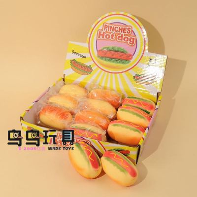 Hot Sale Simulated Burger Creative Stress Relief Squeezing Toy Vent Ball Food Squishy Toys Squeezing Toy