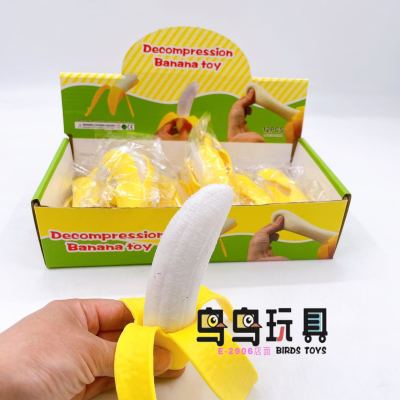 Cross-Border Spoof Peeling Banana Squeezing Toy Decompression Fruit Hand Peeling Simulation Banana Vent Small Toy Factory Wholesale