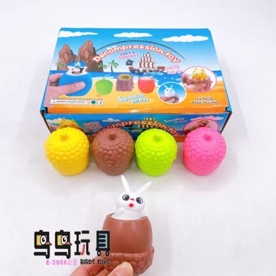Cross-Border Hot Selling Squeeze Pine Cone Rabbit Squeeze Squeezing Toy Pocket Small Animal Squeezing Toy Decompression Toy Factory Straight