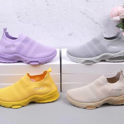Hengyu 2023 Women's Shoes Fashion New Spring and Summer Lightweight  Flying Woven Air Cushion Sports Women's Shoes 