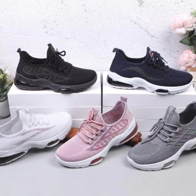 Hengyu Flyknit Soft Bottom Breathable Shoes Women's 2023 Spring and Summer New Foreign Trade Wholesale Women's Casual Shoes Lace-up Women's Shoes