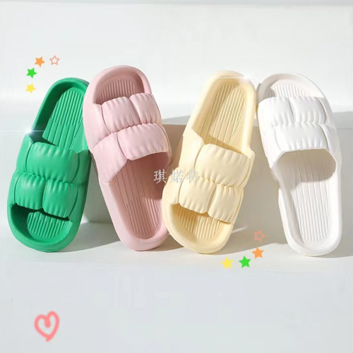 foreign trade new home pure color men‘s and women‘s internet celebrity slippers petals outdoor wear couple mute sandals summer