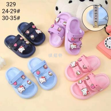 new foreign trade children‘s shoes cartoon flower type flip-flops beach slippers outdoor casual breathable slippers indoor and outdoor
