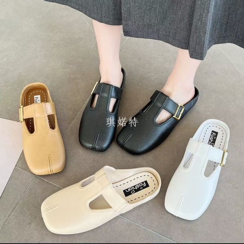 new closed-toe slippers women‘s summer wear fashionable all-match shoes casual light comfortable flat seaside beach shoes