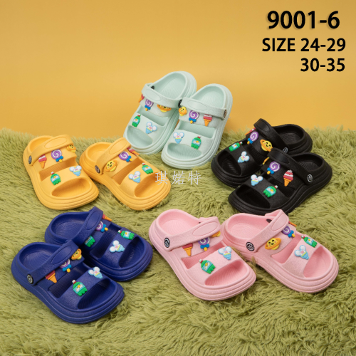new foreign trade children‘s shoes eva cartoon flower flip-flops beach slippers outdoor casual breathable slippers indoor