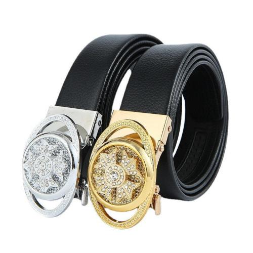 厂家直销皮带男士网红旋转自动扣裤腰带抖音直播皮带批发