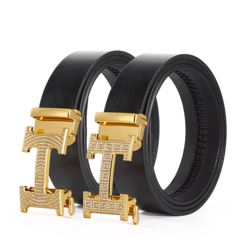 new cowhide letter alloy bales catch men‘s belt young and middle-aged casual versatile belt factory wholesale direct sales