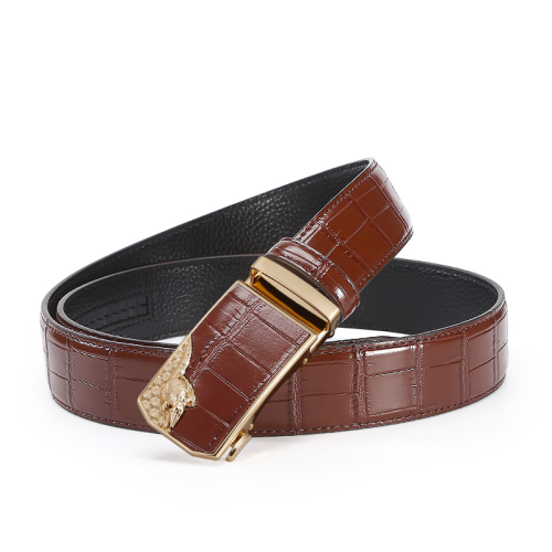 leather belt wholesale men‘s casual business all-match crocodile pattern belt microfiber automatic buckle pant belt factory in stock wholesale