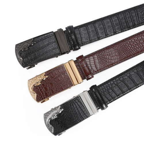 new belt men‘s crocodile automatic buckle men‘s pant belt microfiber belt casual fashion belt male factory wholesale