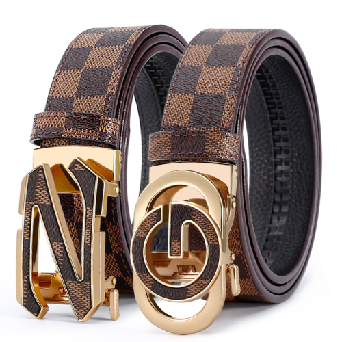 belt men‘s fashion letter alloy automatic buckle trendy casual belt all-match business belt stall supply wholesale