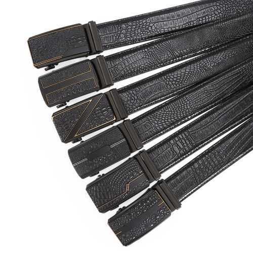net red belt crocodile pattern for men alloy comfort click belt all-match casual business cowhide pant belt factory wholesale