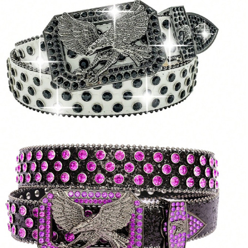 皮带男女ins风带钻腰带装饰欧美时尚个性亮片牛仔裤带百搭设计