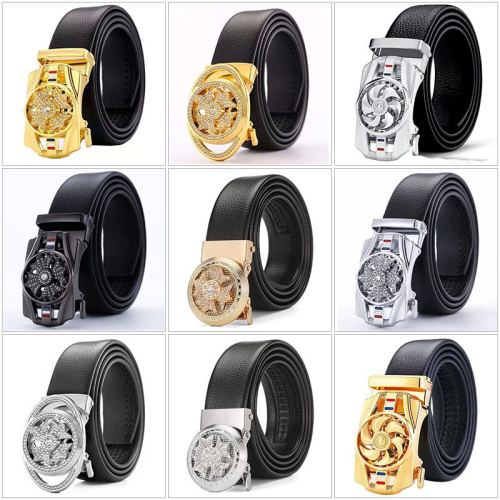 belt men‘s online fashion pants belt young trendy jeans with imitation leather automatic buckle
