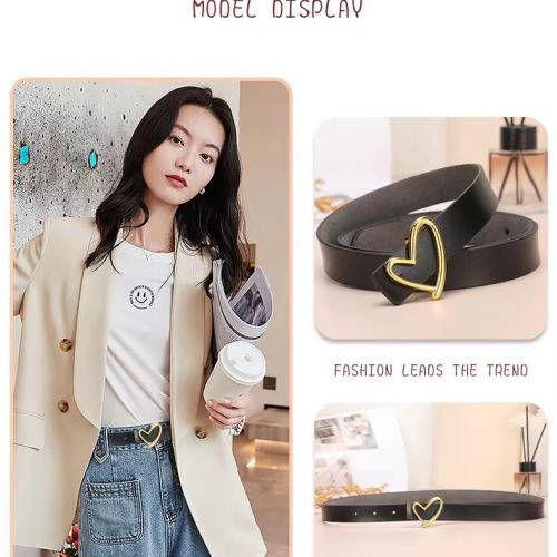 new snap flat belt women‘s leather smooth buckle belt women‘s skirt korean style girls pants belt one-piece delivery