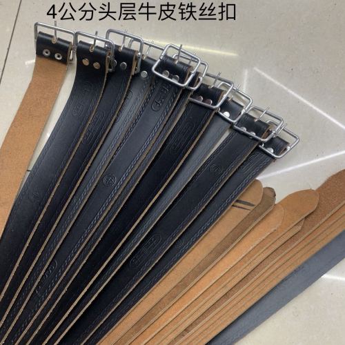 Men‘s Whole First Layer Cowhide Electrical Belt Hand-Cut Stall Goods Source Wholesale