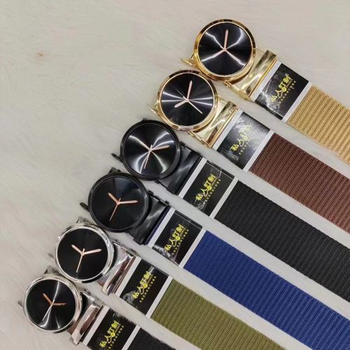 Cross-Border Hot Selling New Watch Buckle Casual Nylon Waistband Thick Canvas Belt Fashion All-Match Internet Celebrity Metal Buckle