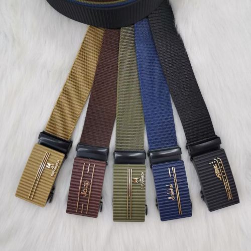 Mixed Color Colorful Automatic Buckle Canvas Belt Wholesale Spring Fastener Multi-Color Mixed Nylon Men‘s E-Commerce Knitted Belt New