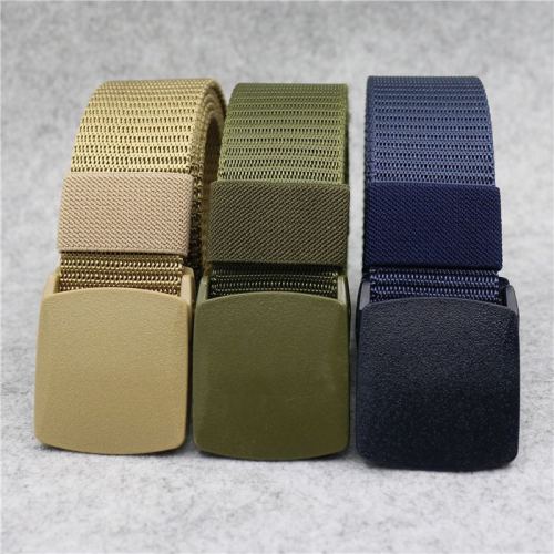 nylon belt men‘s outdoor tactics belt plastic buckle woven belt spot cross-border delivery