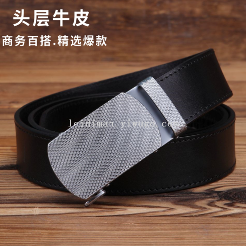 Factory Wholesale Leather Belt Top Layer cowhide Belt Vegetable Tanned Leather Pants Belt Cowhide Automatic Buckle Belt