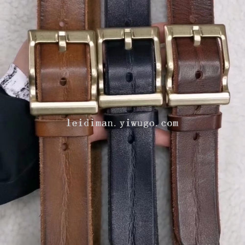 new men‘s leather belt fashion casual versatile first layer cowhide belt whole leather without mezzanine pants belt