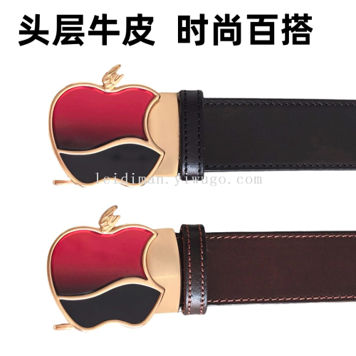 腰带男意大利头层牛皮 时尚商务皮带男士裤带百搭款自动扣植鞣革