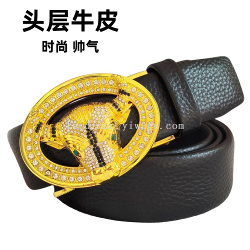 网红款头层牛皮皮带 真皮自动扣腰带中青年正装商务品牌裤带时尚