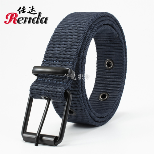 Factory Direct Sales Rectangular Outdoor Boys Sport Girdle Pin Buckle Nylon Wholesale Belt round Tail Spot Supply