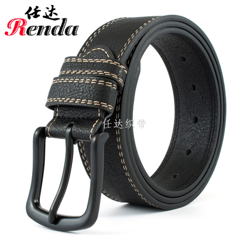 Men‘s Leather Belt Wholesale All-Matching Casual Pin Buckle Fashion Belt Ins Simple Trendy Youth Pants Belt