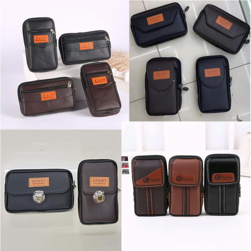 9.9 Yuan Supermarket Stall Distribution Men‘s Hanging Belt Waist Bag Fashion Casual Imitation Leather Mobile Phone Bag Outdoor Storage Bag