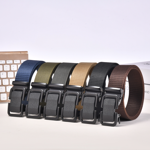 Men‘s Simplicity Casual Automatic Belt Fashion Outdoor Tactics Woven Nylon Waistband Personality Young People Pant Belt