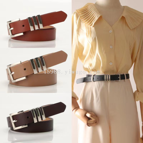 european and american fashion trend women‘s belt versatile classic square pin buckle with jeans dress pants belt female