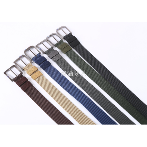 Canvas Wire Buckle Belt Fashion Casual Weaving Nylon Pant Belt Simple and Firm Pin Buckle Belt