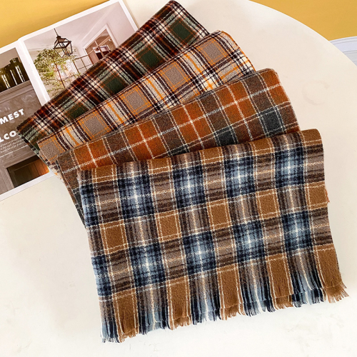 dongdaemun new plaid scarf women‘s korean-style cashmere-like warm mid-length versatile shawl autumn and winter outer scarf