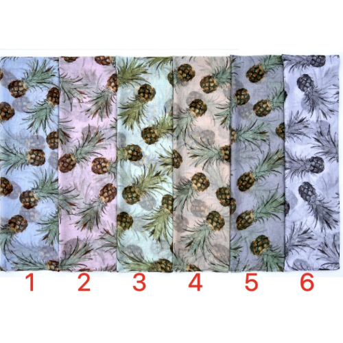 Pineapple Print Pattern Fashion Bali Yarn Scarf Various Colors and Styles
