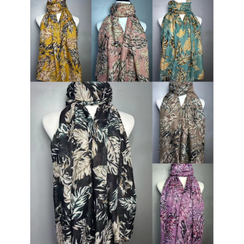 Leaf Printed Pattern Fashion 40 Large Scarf Color and Style Variety XC
