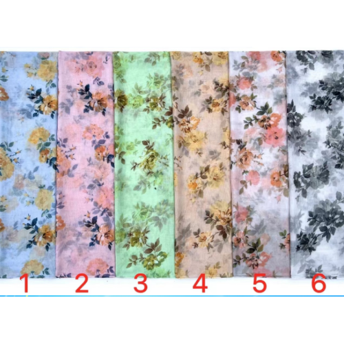 Flower Cluster Printing Pattern Fashion Bali Yarn Scarf Various Colors and Styles