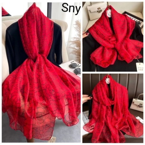 Popular Live Broadcast 2023 Spring New Yourou Yarn Scarf Oversized Scarf Travel Photography Essential