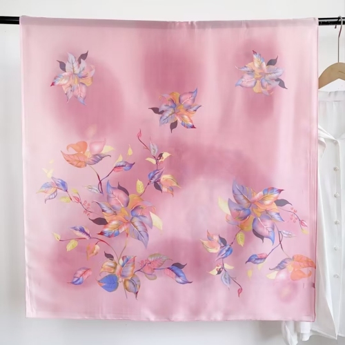new silk satin for spring and summer brocade satin silk-like printed scarf sunscreen scarf