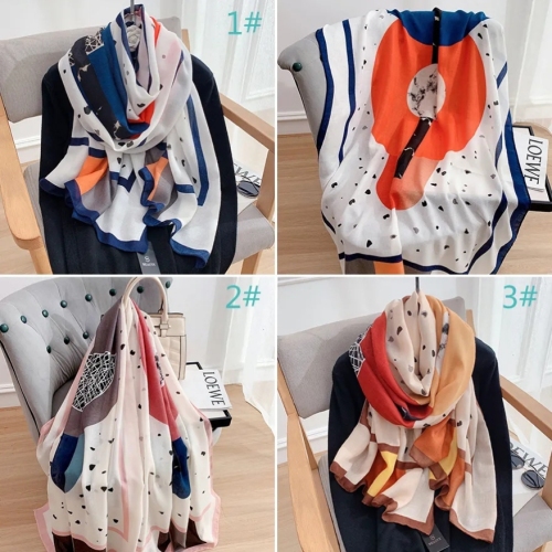 Korean Style Cotton and Linen Printed Scarf 90*180 Scarf